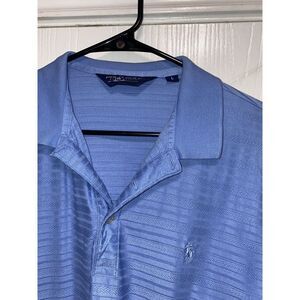 Polo Golf Ralph Lauren‎ Blue Striped Pima Cotton Polo Shirt Mens Large